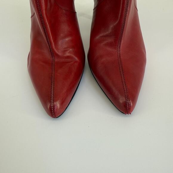 Nine West Womens Ankle Boots Leather Vintage Zip Pointed Toe Y2K 90s Size 9M - Picture 4 of 8